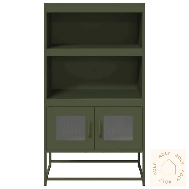 Highboard Olivengrønn 68X39X123 Cm Stål