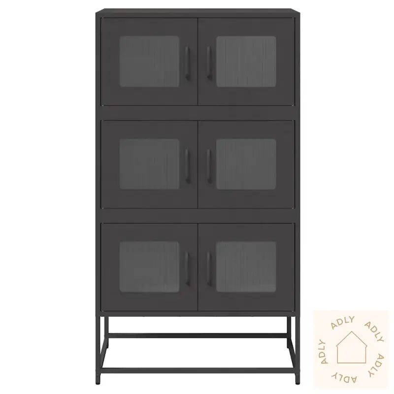 Highboard Svart 68X39X123 Cm Stål