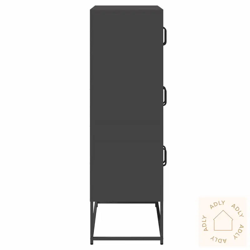 Highboard Svart 68X39X123 Cm Stål