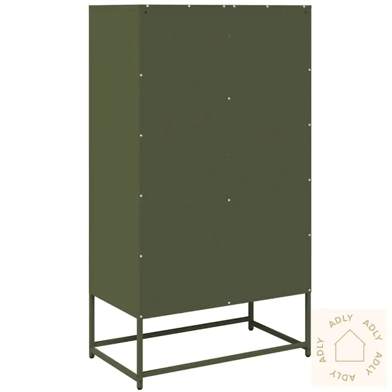 Highboard Olivengrønn 68X39X123 Cm Stål