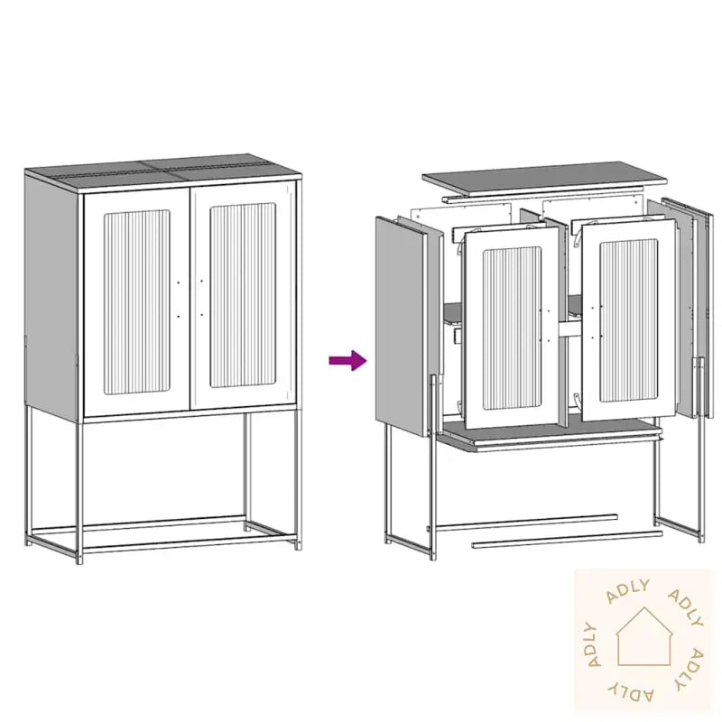 Highboard Olivengrønn 68X39X107 Cm Stål