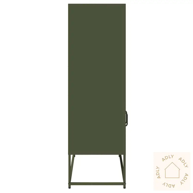 Highboard Olivengrønn 68X39X123 Cm Stål
