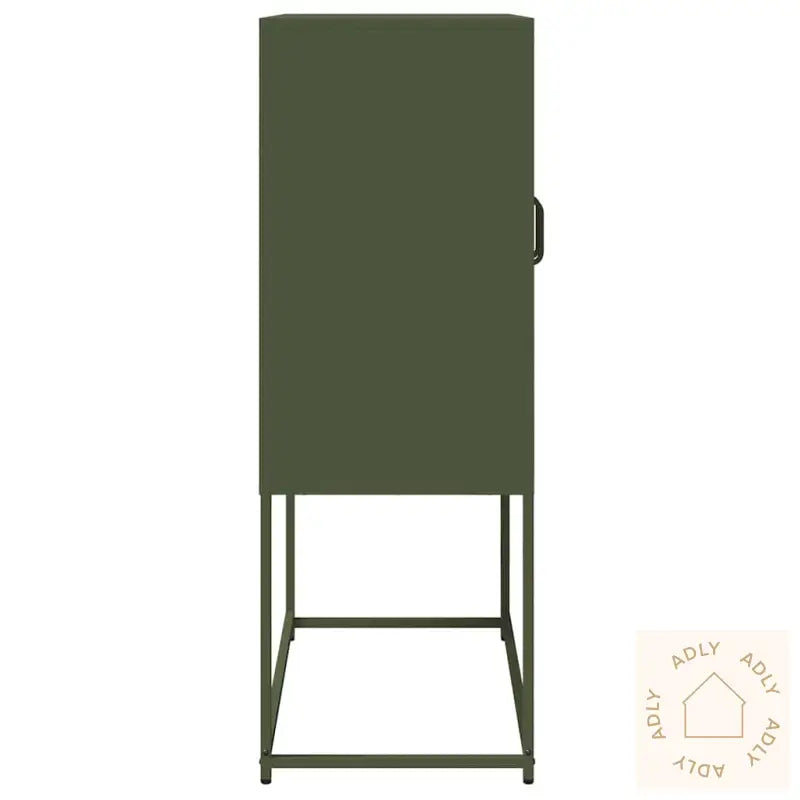 Highboard Olivengrønn 68X39X107 Cm Stål