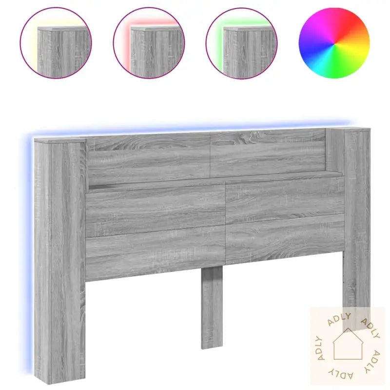 Hodegavl Skap Med Led Grå Sonoma 180X16,5X103,5 Cm