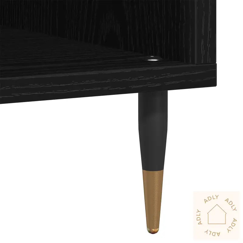 Plateskap Svart Eik 100X38X48 Cm Konstruert Tre