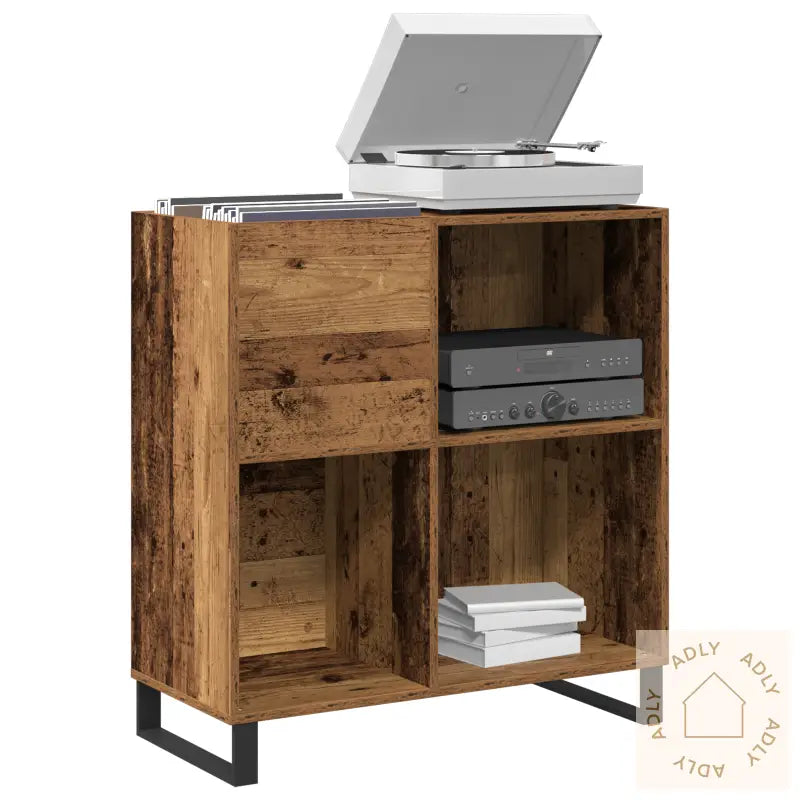 Record Cabinet Artisan Oak 84,5X38X89 Cm Konstruert Tre