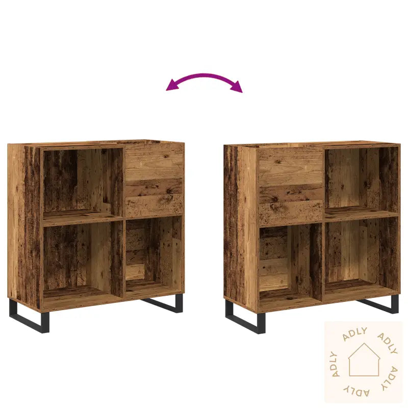 Record Cabinet Artisan Oak 84,5X38X89 Cm Konstruert Tre