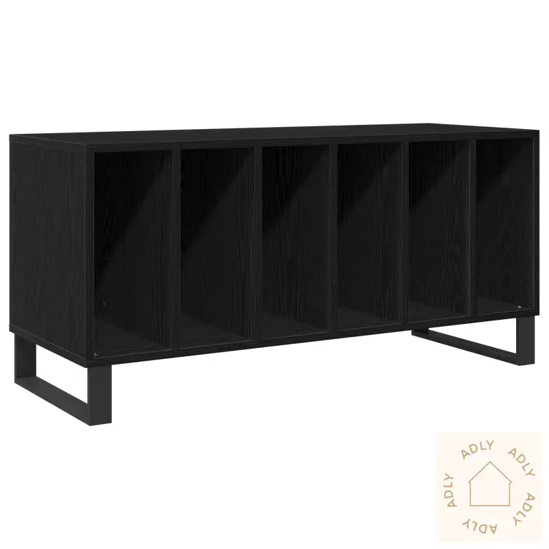 Record Cabinet Svart Eik 100X38X48 Cm Konstruert Tre