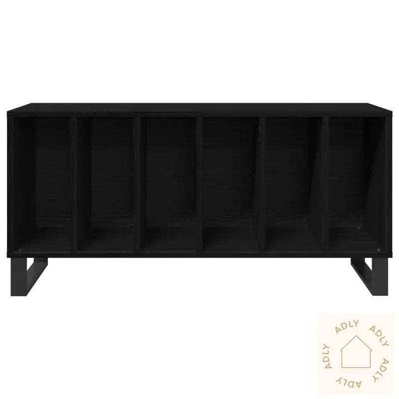 Record Cabinet Svart Eik 100X38X48 Cm Konstruert Tre