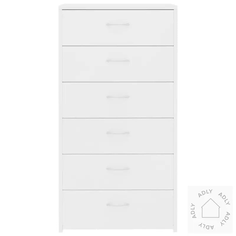 Skjenk Med 6 Skuffer Hvit 50X34X96 Cm Konstruert Tre