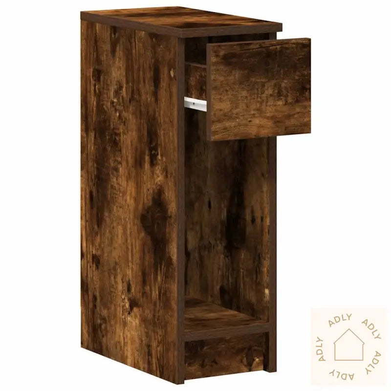 Nattbord Med Skuff Røkt Eik 20X36X60 Cm