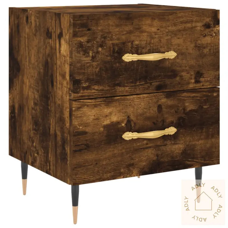Nattbord Røkt Eik 40X35X47,5 Cm Konstruert Tre