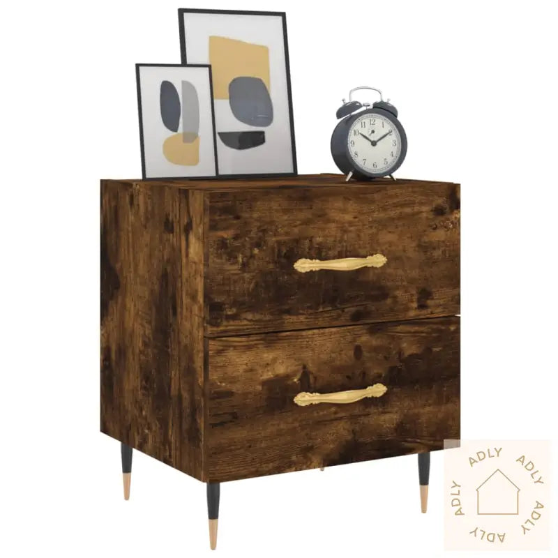 Nattbord Røkt Eik 40X35X47,5 Cm Konstruert Tre