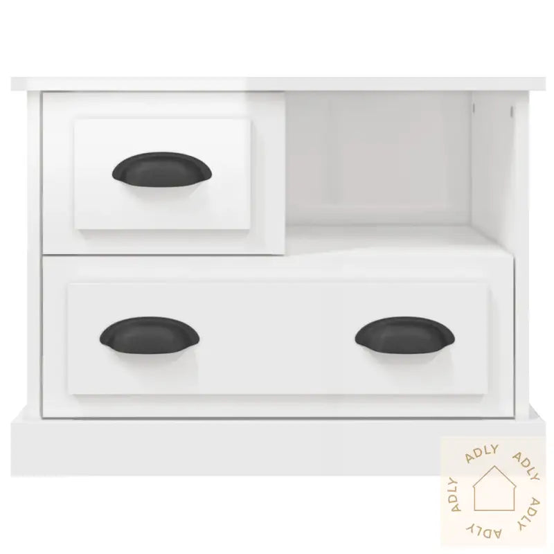 Nattbord Høyglans Hvit 60X39X45 Cm