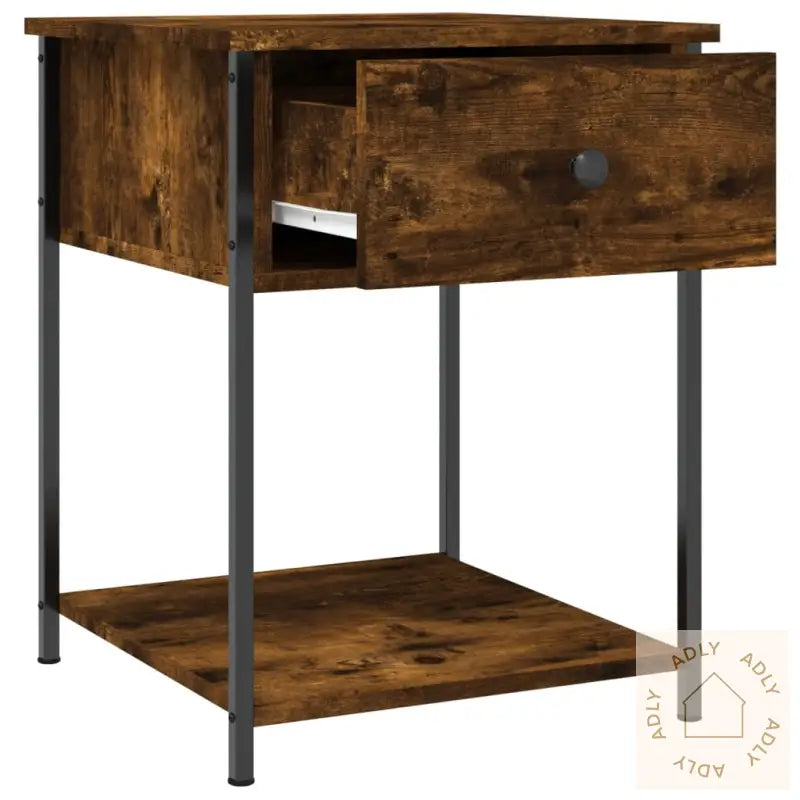Nattbord 2 Stk Røkt Eik 44X45X58 Cm Konstruert Tre