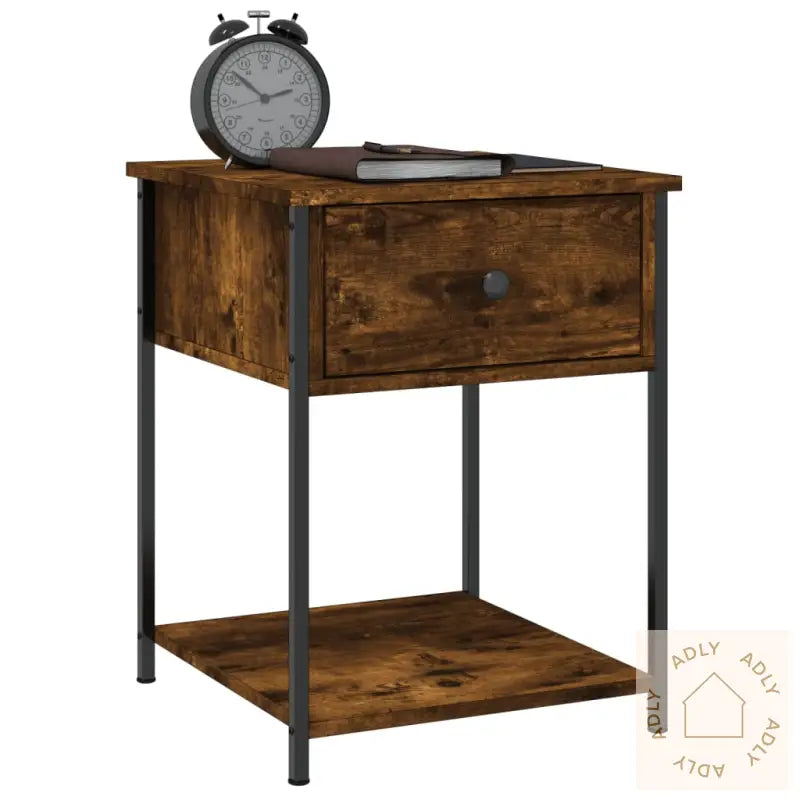 Nattbord 2 Stk Røkt Eik 44X45X58 Cm Konstruert Tre