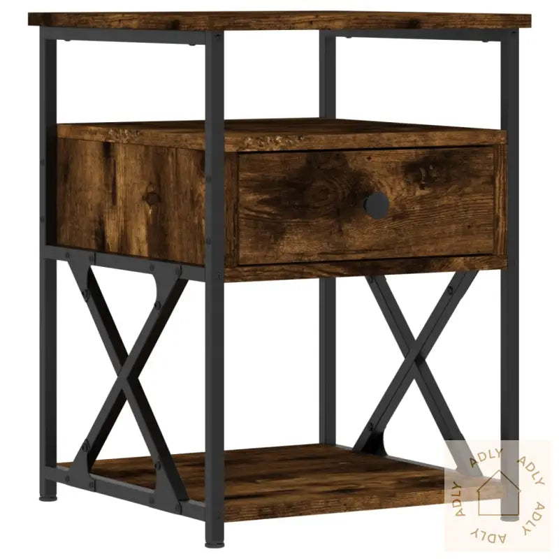 Nattbord Røkt Eik 40X42X55 Cm Konstruert Tre