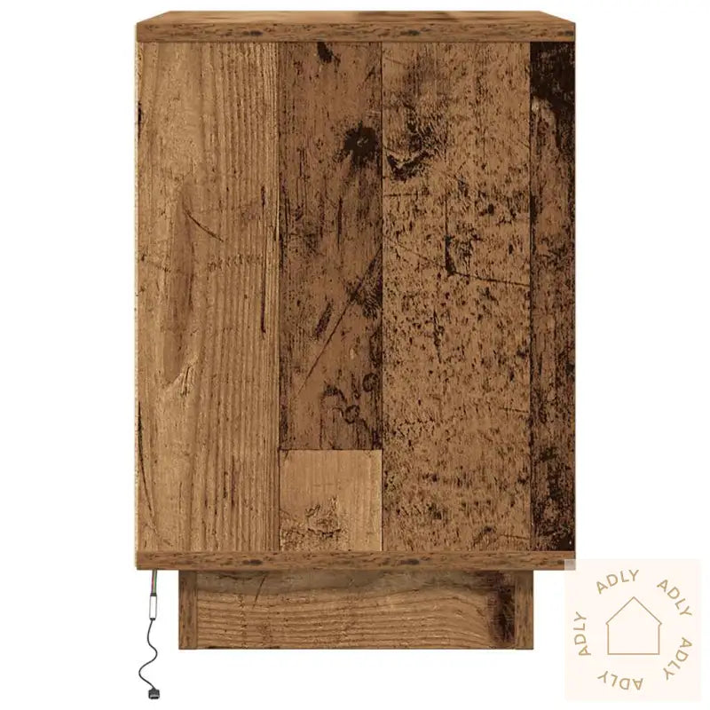 Nattbord Med Led Gammelt Tre 38X34X50 Cm