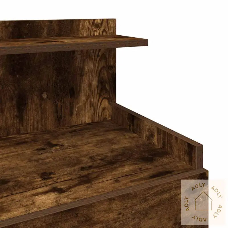 Nattbord Med 2 Skuffer Røkt Eik 40X36,5X62 Cm