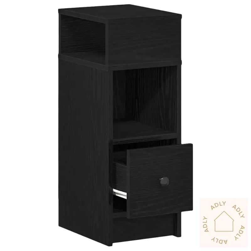 Stilrent nattbord med glatte overflaten og praktisk oppbevaring, perfekt for soverommet