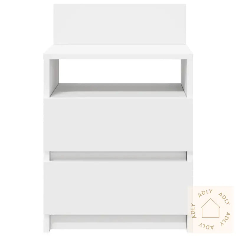 Nattbord Med 2 Skuffer Hvit 40X33X60 Cm