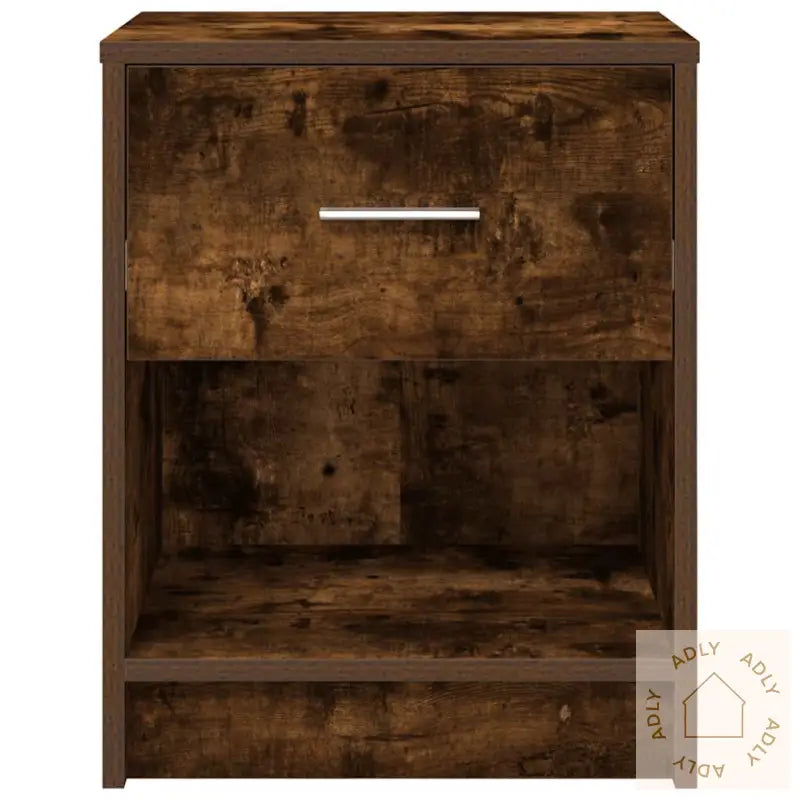 Nattbord Med Skuff Røkt Eik 40X34X50 Cm