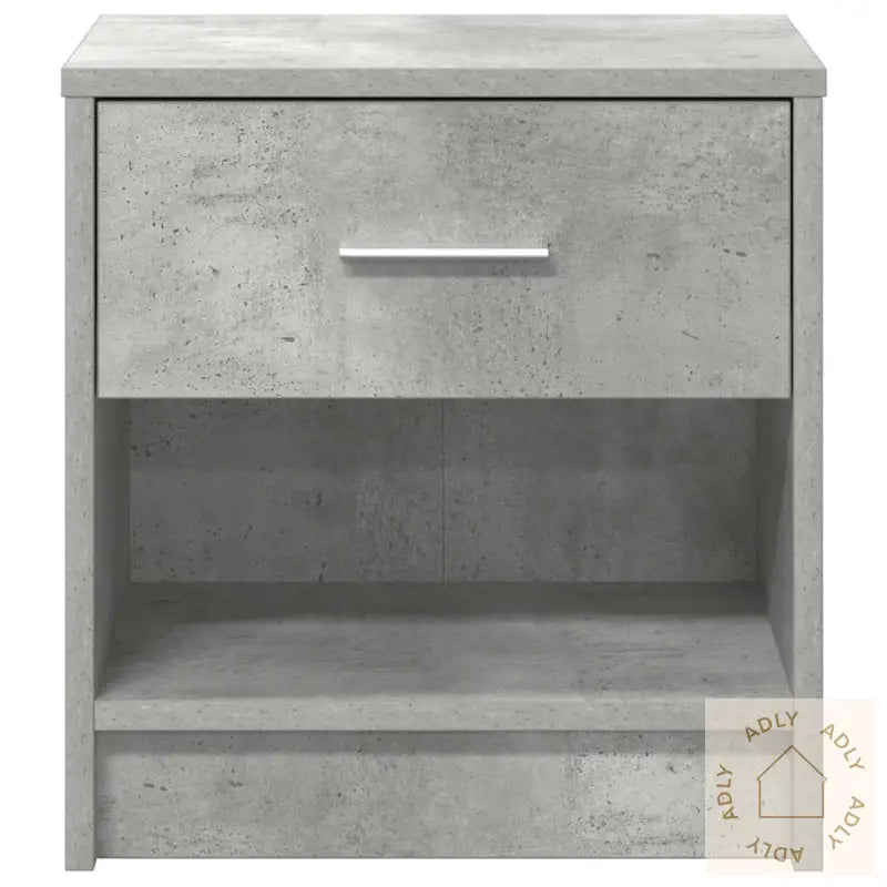 Nattbord Med Skuff Betonggrå 39X28X41 Cm