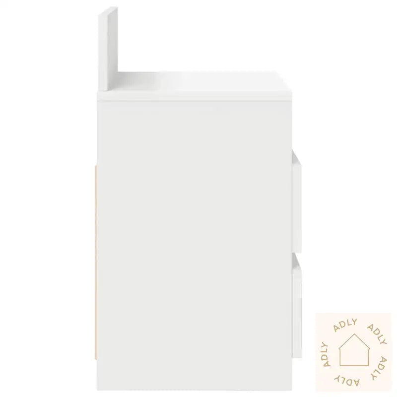 Nattbord Med 2 Skuffer Hvit 40X33X60 Cm