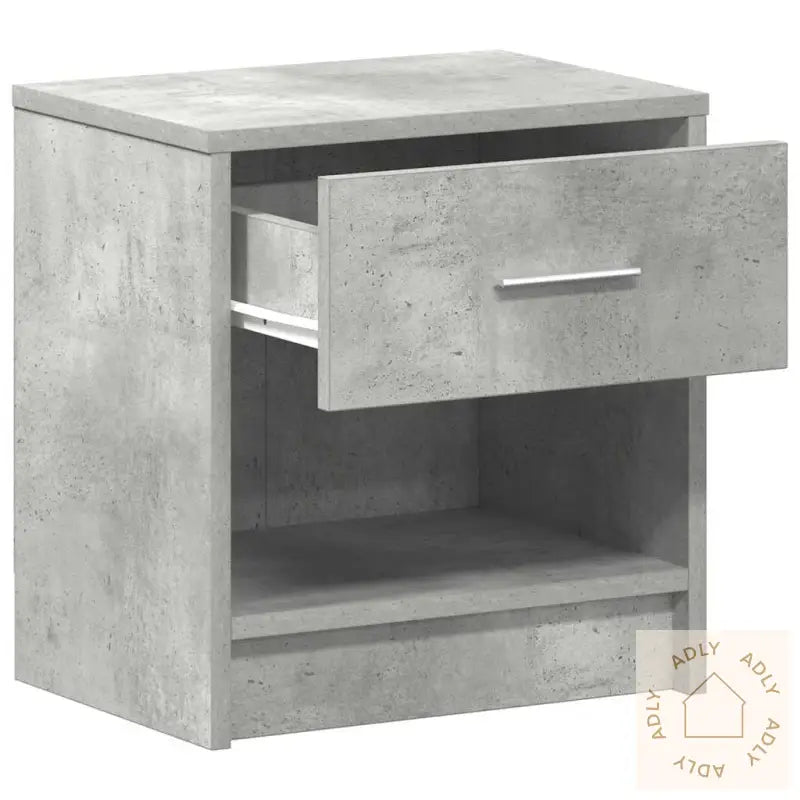 Nattbord Med Skuff Betonggrå 39X28X41 Cm