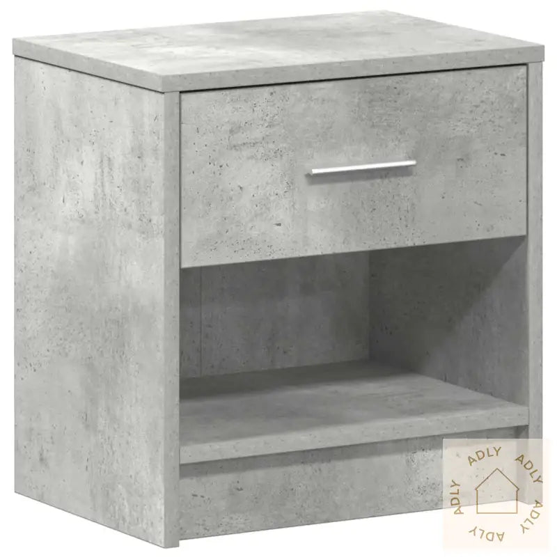 Nattbord Med Skuff Betonggrå 39X28X41 Cm