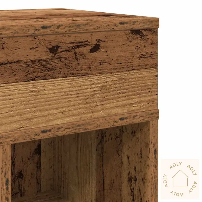 Nattbord Med Skuff Gammelt Tre 25X31X66 Cm