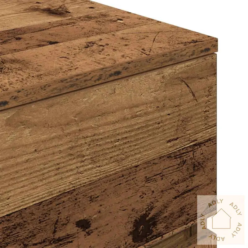 Nattskap Med 3 Skuffer 2 Stk Gammelt Tre 39X35X65 Cm
