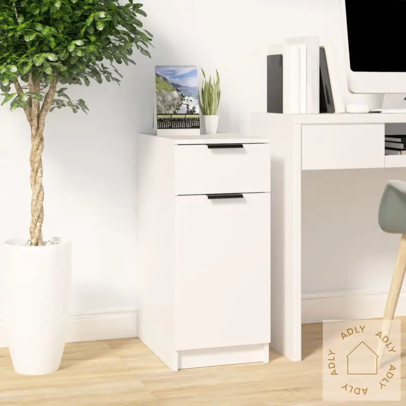 Skrivebordskap Hvit 33,5X50X75 Cm Konstruert Tre