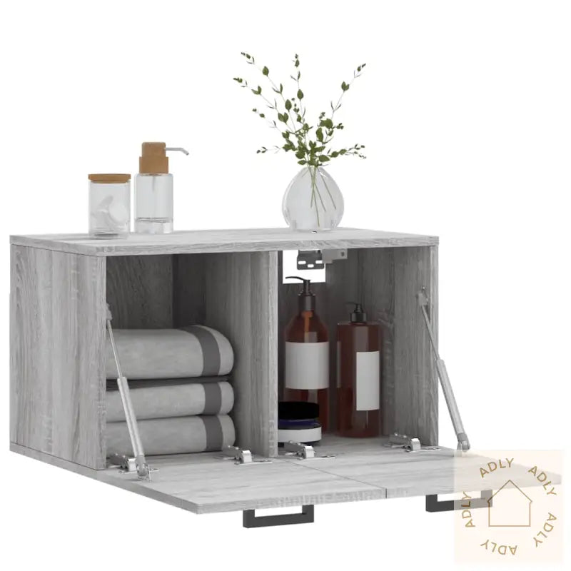 Veggskap Grå Sonoma 60X36,5X35 Cm Konstruert Tre