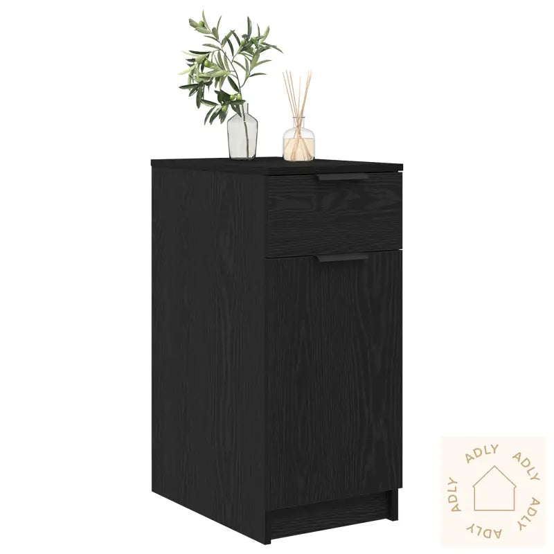 Skrivebordsskap I Svart Eik - 33X50X75 Cm - Laget Av Konstruert Tre