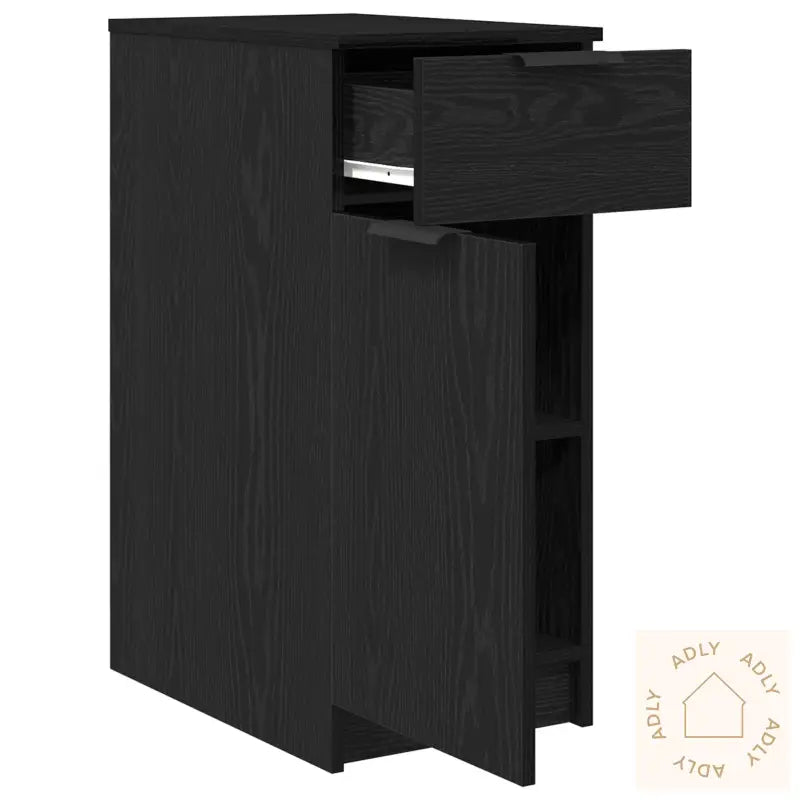 Skrivebordsskap I Svart Eik - 33X50X75 Cm - Laget Av Konstruert Tre