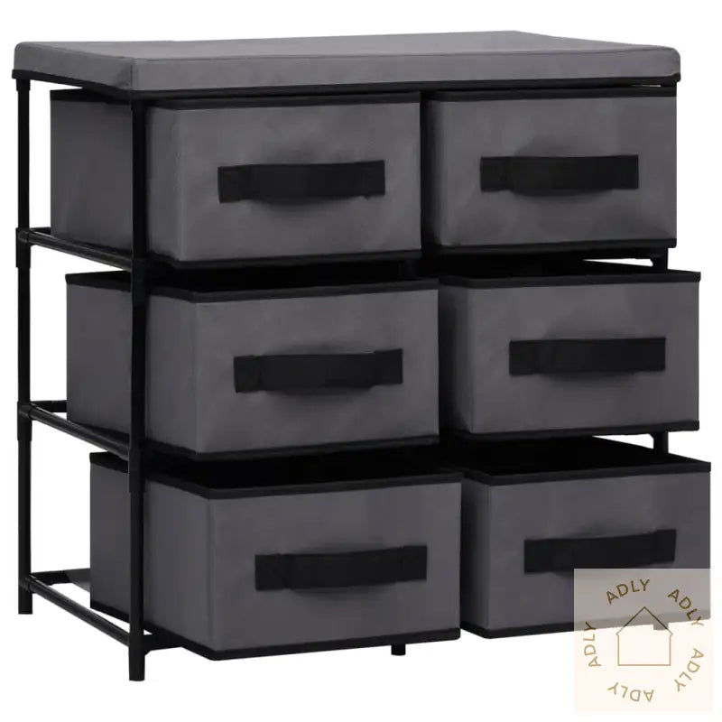 Oppbevaringsskap Med 6 Skuffer 55X29X55 Cm Grå Stål