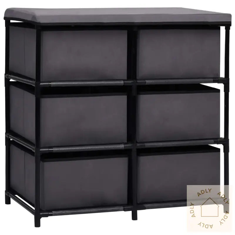 Oppbevaringsskap Med 6 Skuffer 55X29X55 Cm Grå Stål