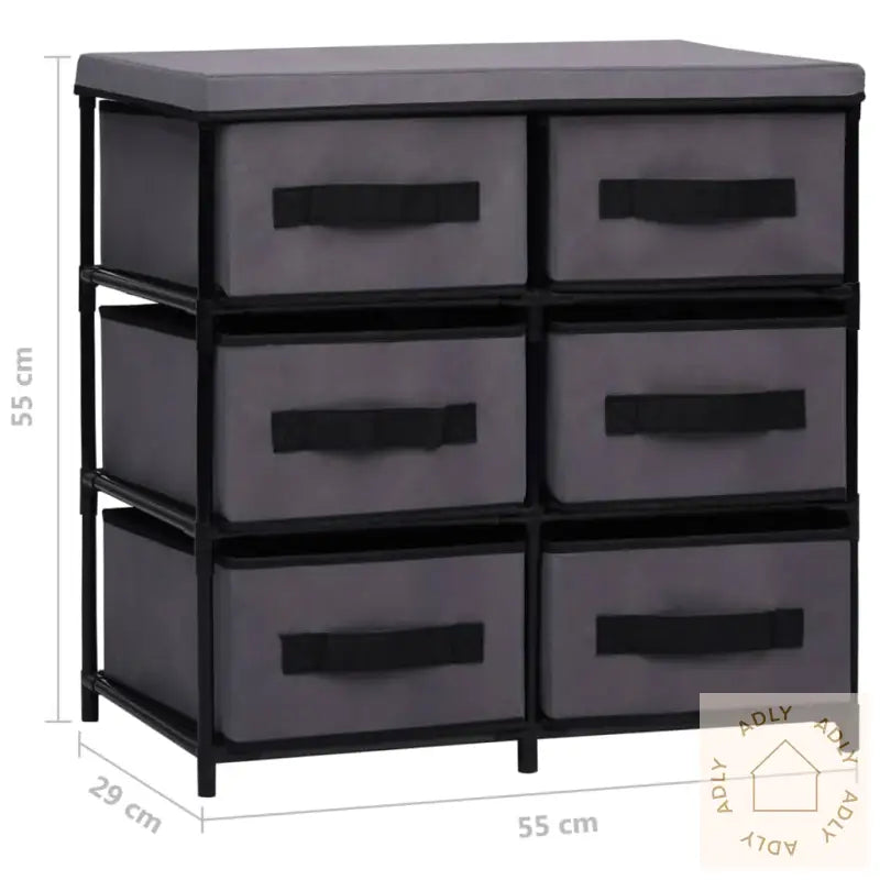 Oppbevaringsskap Med 6 Skuffer 55X29X55 Cm Grå Stål