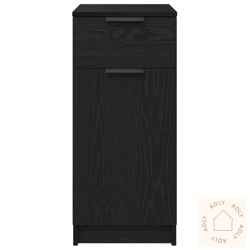 Skrivebordsskap I Svart Eik - 33X50X75 Cm - Laget Av Konstruert Tre