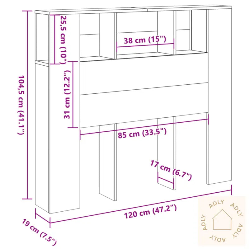 Hodegavl Med Hylle Gammelt Tre 120X19X104,5 Cm Konstruert Tre