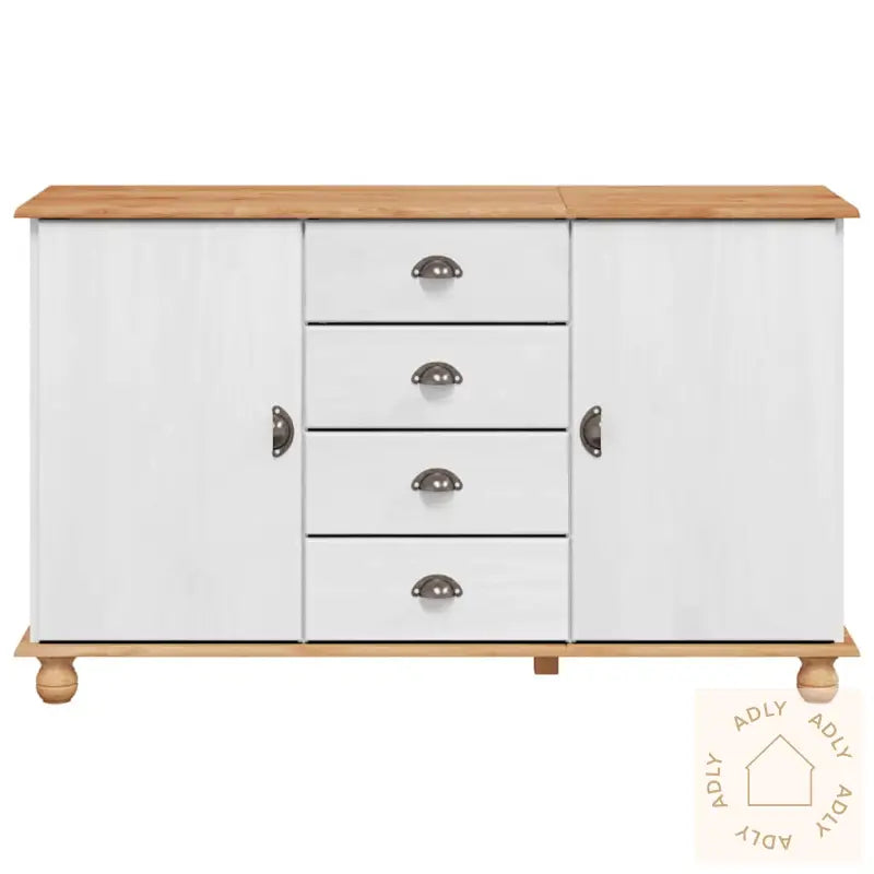 Siderbord 'Askim'hvit 133.5X40X79 Cm Solid Tre Furu
