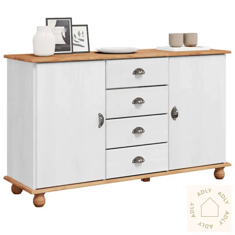 Siderbord 'Askim'hvit 133.5X40X79 Cm Solid Tre Furu