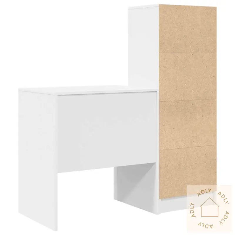 Skrivebord Med Lagring Hvit Mdf