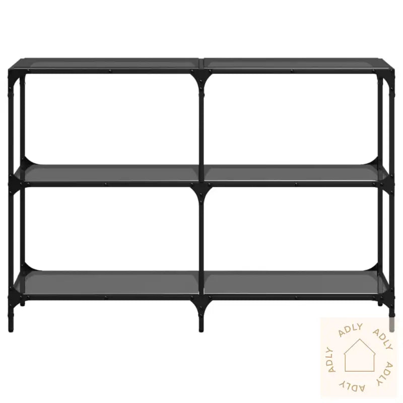 Konsollbord Med Svart Glassplate 118,5X30X81 Cm Stål