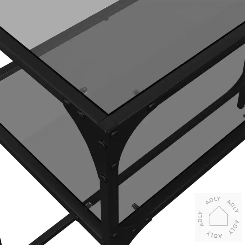 Konsollbord Med Svart Glassplate 98X35X81 Cm Stål