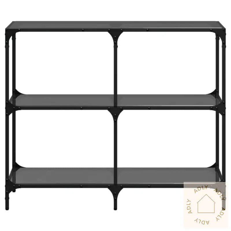 Konsollbord Med Svart Glassplate 98X30X81 Cm Stål