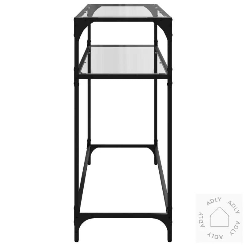 Konsollbord Med Gjennomsiktig Glassplate 98X35X81 Cm Stål