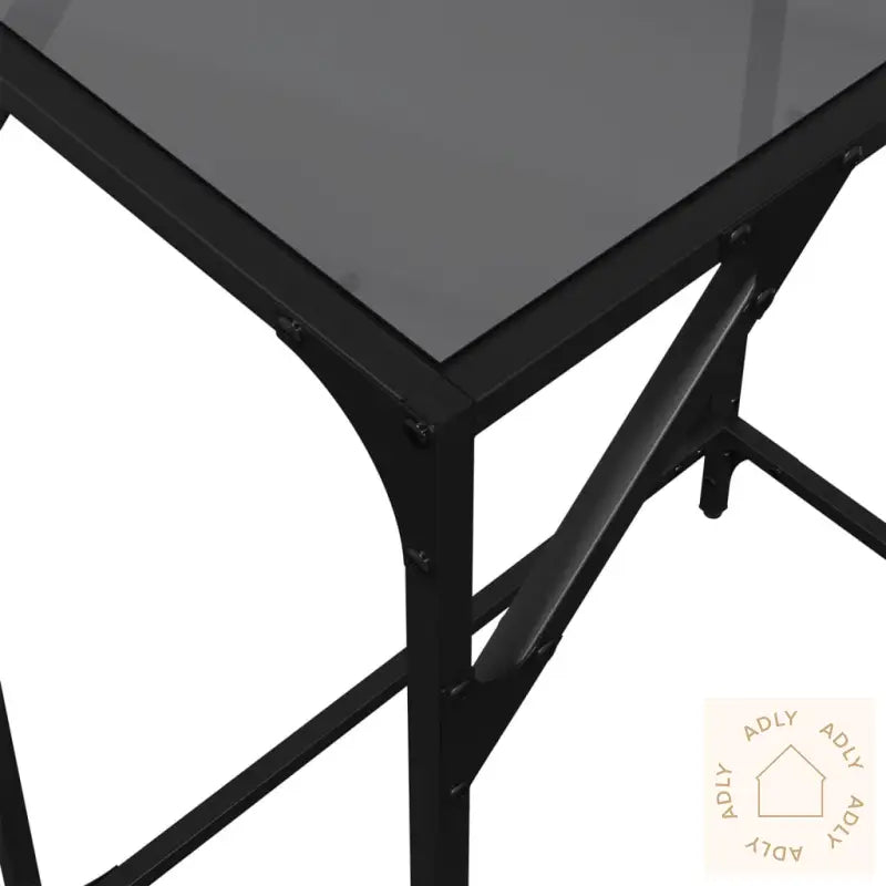 Konsollbord Med Svart Glassplate 60X35X81 Cm Stål