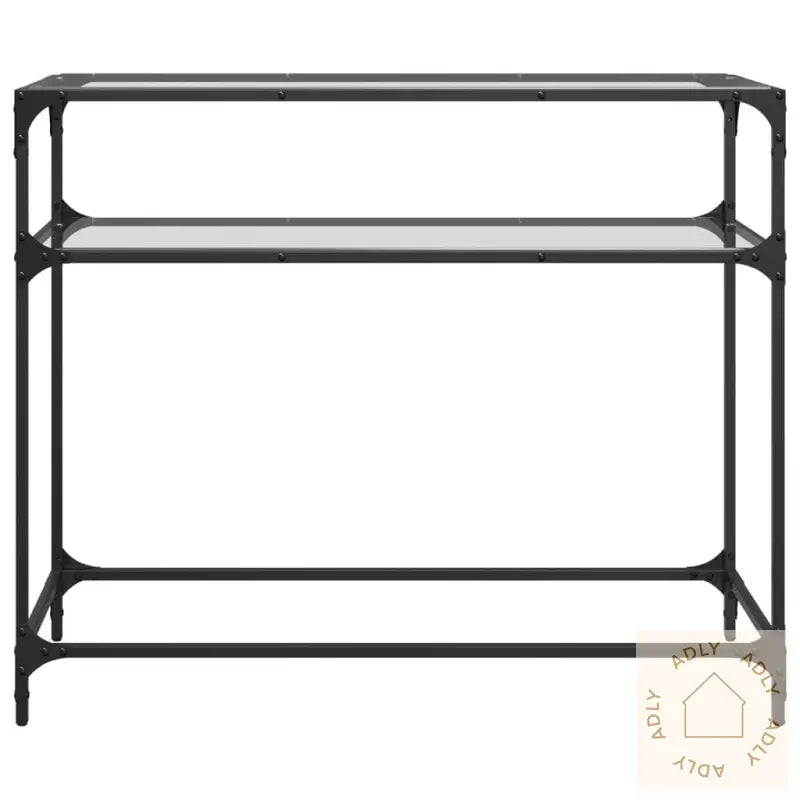 Konsollbord Med Gjennomsiktig Glassplate 98X35X81 Cm Stål
